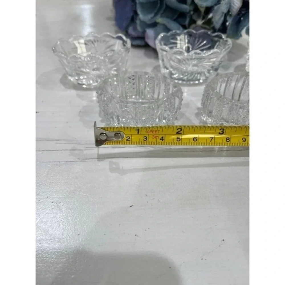 Vintage oval Glass Salt Cellar bundle of‎ 5 Open Salt cellars